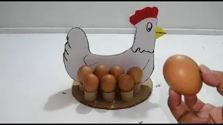 huevera gallina con CARTON RECICLADO, manualidad fácil