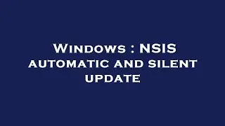 Windows : NSIS automatic and silent update