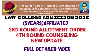 5 years new update for admission / 5 years affiliated / law admission update 2025 #tndalu #lawschool