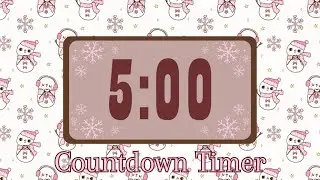 ☃️✨ 5 Minute Countdown Timer | Cute Winter Snowmen | Piano & Alarm | Study, Focus, & Classroom Timer