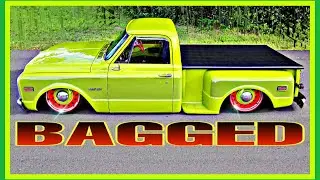 Bagged & Laying frame 1970 Chevy C-10 walk-around clip.