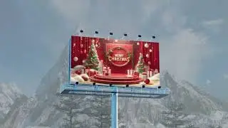 After Effects Template - Merry CHristmas Billboard Mockup Videohive