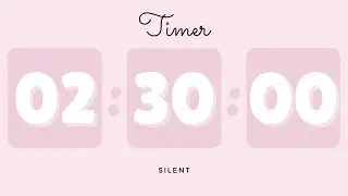 🌸 2 Hours 30 Minutes Silent Timer with Cute Ending Alarm | Pastel Pink Timer