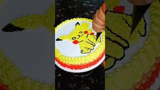 Pikachu Cake Design | Trending Cartoon Cake Decoration | #cake #shorts #pikachu