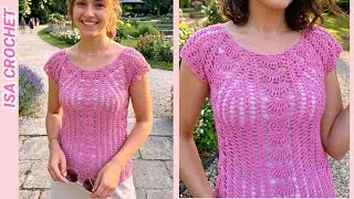 TUTO TOP ou BLOUSE GARDÉNIA DENTELLE AU CROCHET #ISA CROCHET