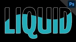 Half transparent text with outline and wave effect | Text filled with liquid | PHOTOSHOP TUTORIAL