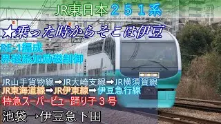 【鉄道車窓FHD】JR東日本２５１系 (特急スーパービュー踊り子3号）池袋→伊豆急下田