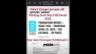 Неnry Danger got spin off.Star Jace N.Cooper B.Michael.C.Filming from Sep3 till Dec 16 2025