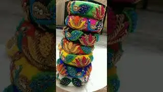 aari work bangles set #aariembroidery #shorts #marraige #weddingbangles