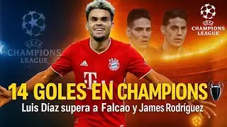 &iexcl;Luis D&iacute;az supera a Falcao y James en la Champions League! #luisdiaz #jamesrodr&iacute;guez #colombia 