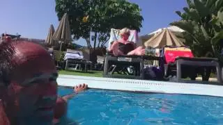Parque la Paz tenerife swimming in pool.