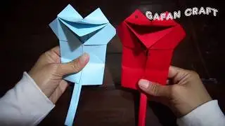 melipat kertas origami katak bicara
