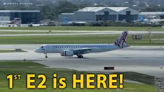 Virgin Australia (VH-E2A) E190-E2 arrives at Perth Airport for the first time on August 8, 2025.