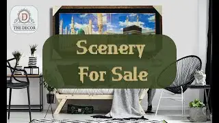 Single Rectangle Pair of Khana Kaba Madina Munawara with White Light Scenery for Sale, Design 1