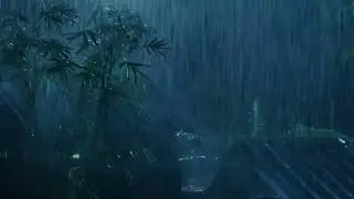 Pure Heavy Rain Striking the Roof at Night | Natural Rain Sounds Only