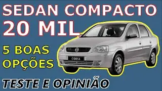 Melhores Carros até R$ 20 Mil - SEDAN COMPACTO - 5 Boas Opções em 2026 - Pontos Positivos/Negativos