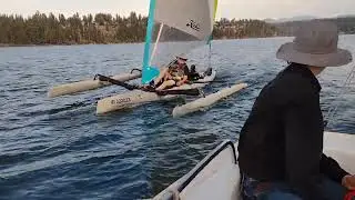 Hobie Mirage Tandem Island and Malbec18, Hayden Lake Idaho USA. FunToSAIL.com