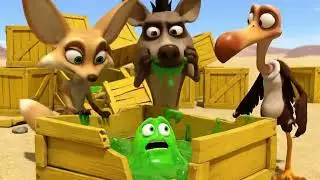oscar lizard and hirachi funny race for jelly #cartoon #viral #trending