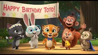 Happy Birthday Song | Toto the Tiger's Surprise | Animal Kids Party