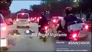 27aug2025 tpe phv #SNN2490R mazda 3 changing lane without due care & hit motorcyclist