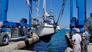 S3 EP5 Lifting the boat ashore means preparation and work .. I sail up to Rhodes town via Lindos