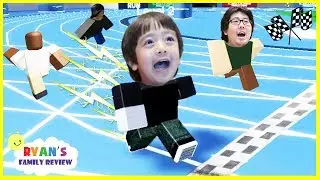 Ryan and Daddy Game Night! Let's Play Roblox Speed Run with Ryan's Family Review!