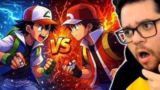 Esta&ccedil;&atilde;o HD react Ash Ketchum VS Trainer Red (Pok&eacute;mon) (Sprite Animation)