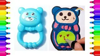 Drawing a bear with babies toy |Mia chia Channel | how to coloring painting for kids and toddlers