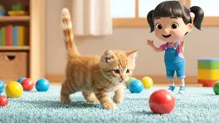 Five Silly Baby Kittens Tiptoeing Together | Funny Toddler Song | Kids Rhymes