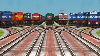 Train Locomotive Simulator Indian Express || Indian Train Crossing 3d Gameplay Railgadi 🧿