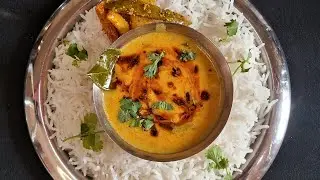 Boondi ki kadhi n rice platter...simple but authentic food.  Bahut tasty...