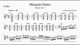 Mendelssohn Mosquito Dance for Violin. Piano accompaniment. Slow Practice.