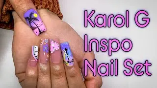 KAROL G Inspired Set | Using The Gel Bottle and Madam Glam  | De Uñas Acrílicas Nails Uñas