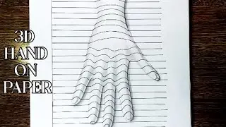 How to draw 3d Hand On Paper ||Trick Drawing||