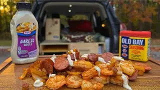 Stealth Camping by Lake Michigan // Cajun Seafood Stir-fry