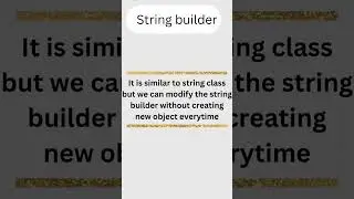 String builder in java | TechBot