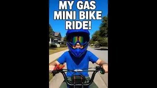 My gas mini bike 🏍️ I ride one full lap around my neighborhood! 🔥 #shorts