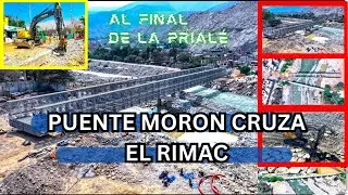 ¡Ya cruza el río Rímac! 😱 Avanza el  Puente Morón en Huampaní y se ve increíble 🔥