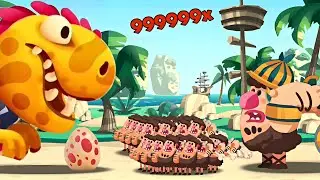 Egg Save T-REX vs Cavemans - Dino Bash 2 Travel Thru Time Gameplay