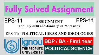 Fully Solved Assignments EPS-11, IGNOU BDP / BA First year July 2018 and January 2019