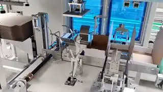 Auto Box Folding Machine with Scara Robot Case Packing and Hot Glue Box Sealing System