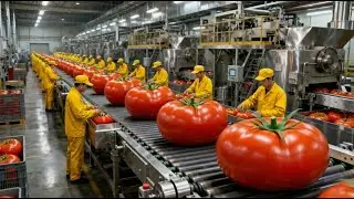 Inside a Modern Tomato Factory: From Fresh Tomatoes to Premium Bottled Juice (The Whole Process)