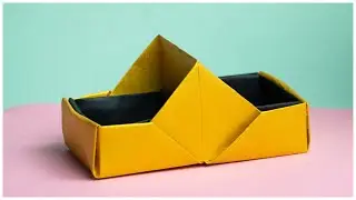 Origami Double Sided Tray | Paper Tray Origami 2 Tier Box Tutorial Step by Step | 92 Crafts