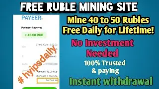 New Ruble Mining Site #getcoin. Mine 40- 50 Rubs daily free for lifetime time. No investment needed