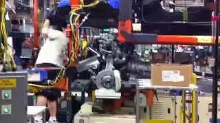 Chassis to drivetrain marriage at GM Lansing assembly plant for my 2011 Cadillac CTS-V