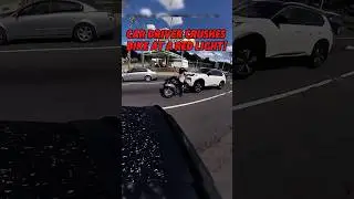 Car DRIVER CRUSHES Bike at a Red Light! | ​⁠@Jo3yrtz #motorcycle #crash #biker