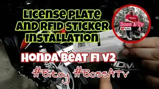 TAMANG PAGKAKABIT NG PLAKA AT LTO RFID STICKER | HONDA BEAT FI V2 | Tutorial |Moto Vlog | Boss A Tv