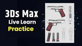 3Dsmax Polygon Gun Modeling Practice  Live  in hindi  #3dsmax #3dmodeling #3dlight #3dMaterial