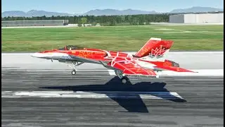 BUTTER F-18 landing at CYVR (Canadian 150 Paint job) #swiss001landing