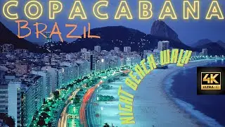 🇧🇷 Brazil Copacabana Beach walking at Night!(2022)